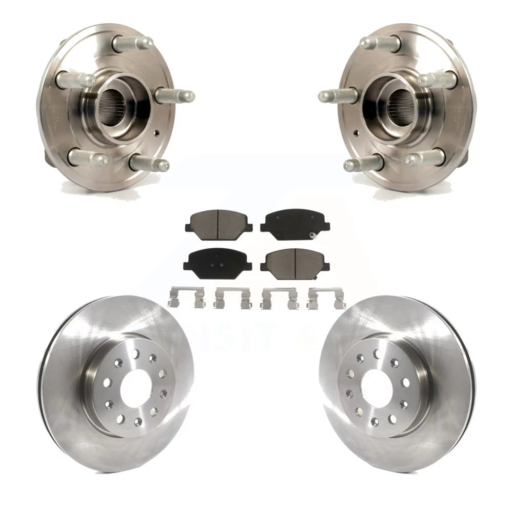 Transit Auto - Front Hub Bearing Assembly With Disc Brake Rotors And Ceramic Pads Kit For 2016 Chevrolet Camaro LT with 3.6L 2.0L Without Brembo Calipers KBB-122445