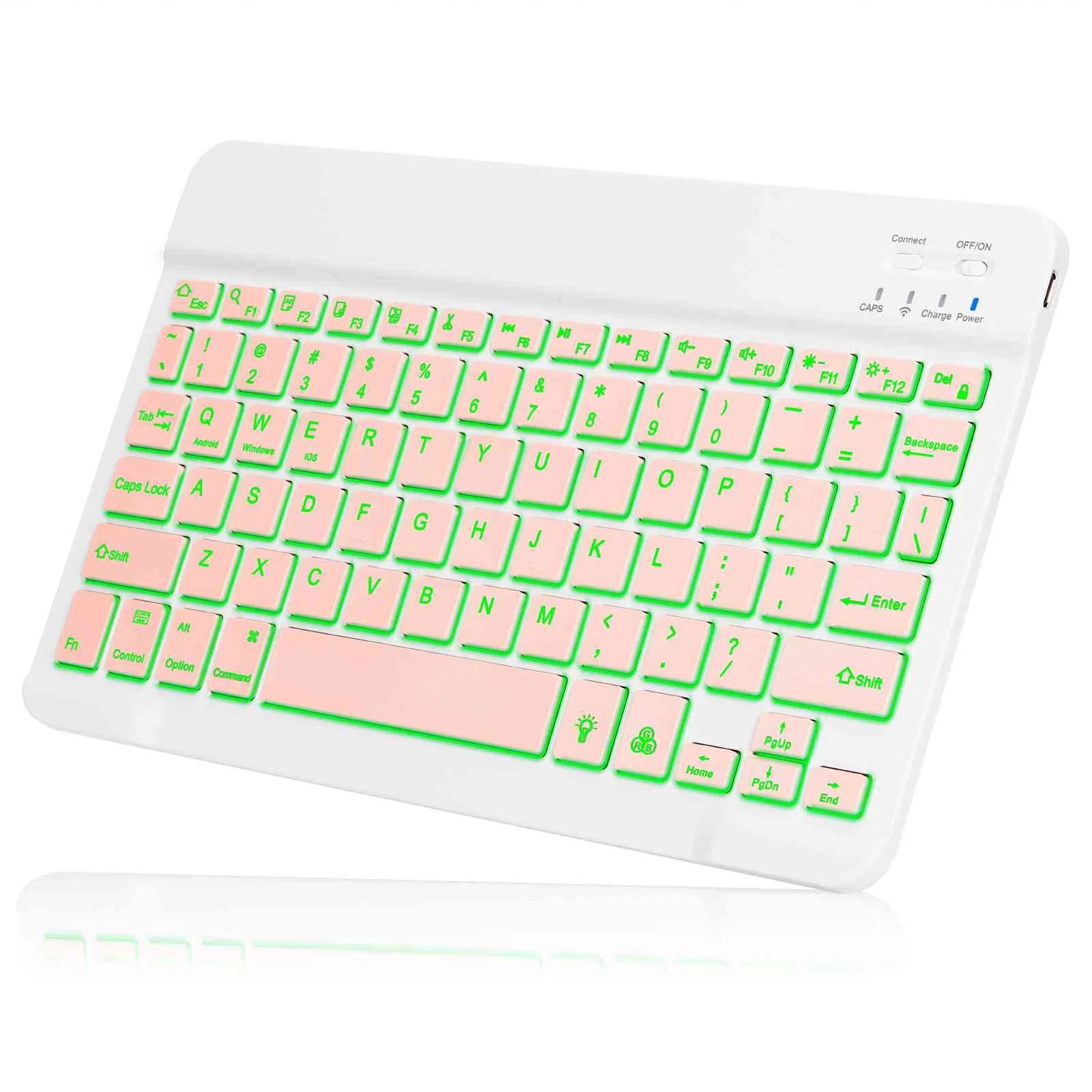 UX030 Lightweight Ergonomic Keyboard with Background RGB Light, Multi Device slim Rechargeable Keyboard Bluetooth 5.1 and 2.4GHz Stable Connection Keyboard for ?Sony ?XBR48A9S TV
