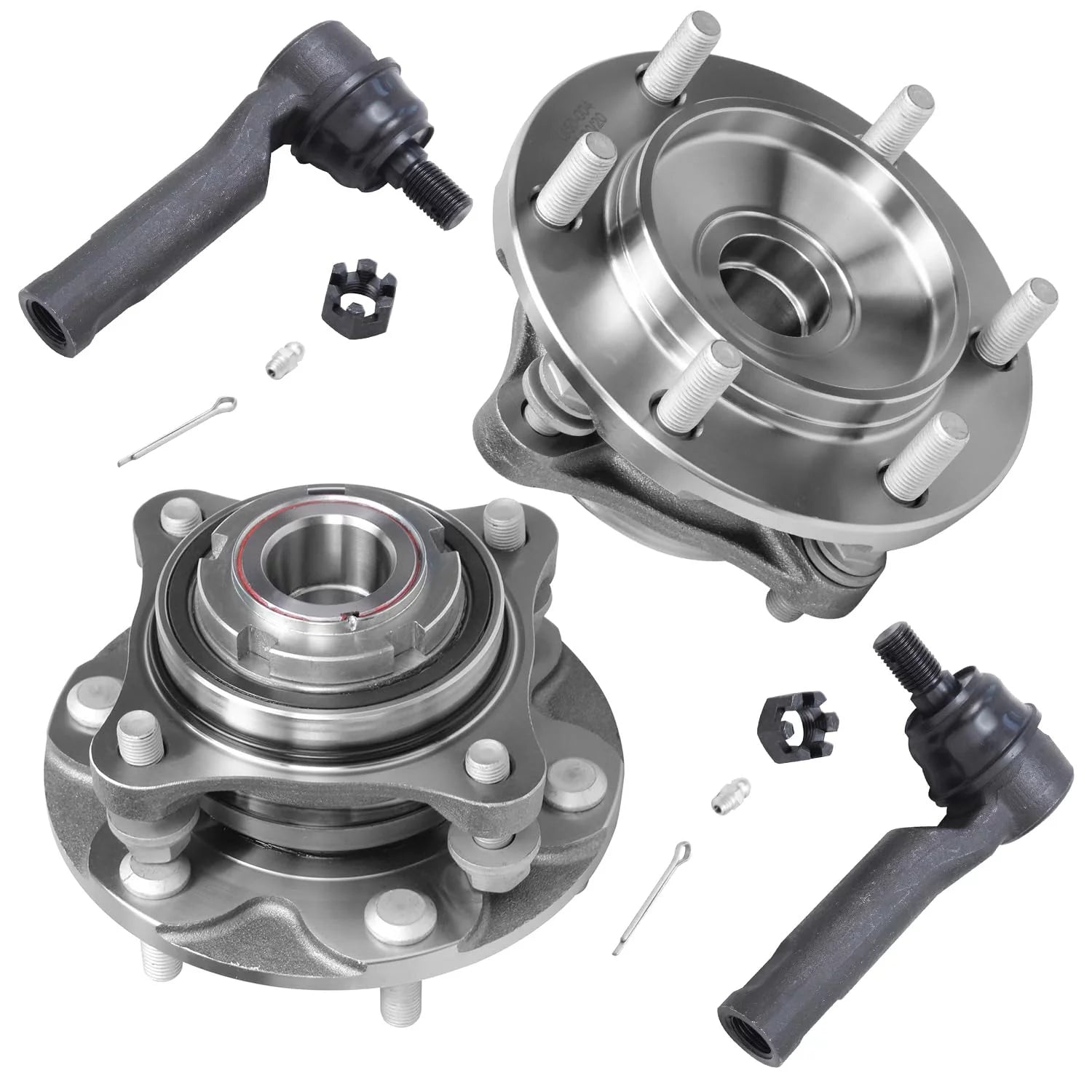 Detroit Axle - 2WD Front Wheel Hub Bearing Outer Tie Rod for 2010 - 2016 Toyota 4Runner, 2005 - 2015 Toyota Tacoma PreRunner - 4pc Set