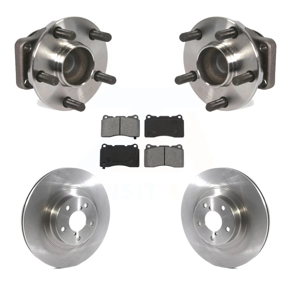 Transit Auto - Front Hub Bearing Assembly With Disc Brake Rotors And Semi-Metallic Pads Kit For 2019 Toyota 86 TRD Special Edition Without Brembo Brakes KBB-114843