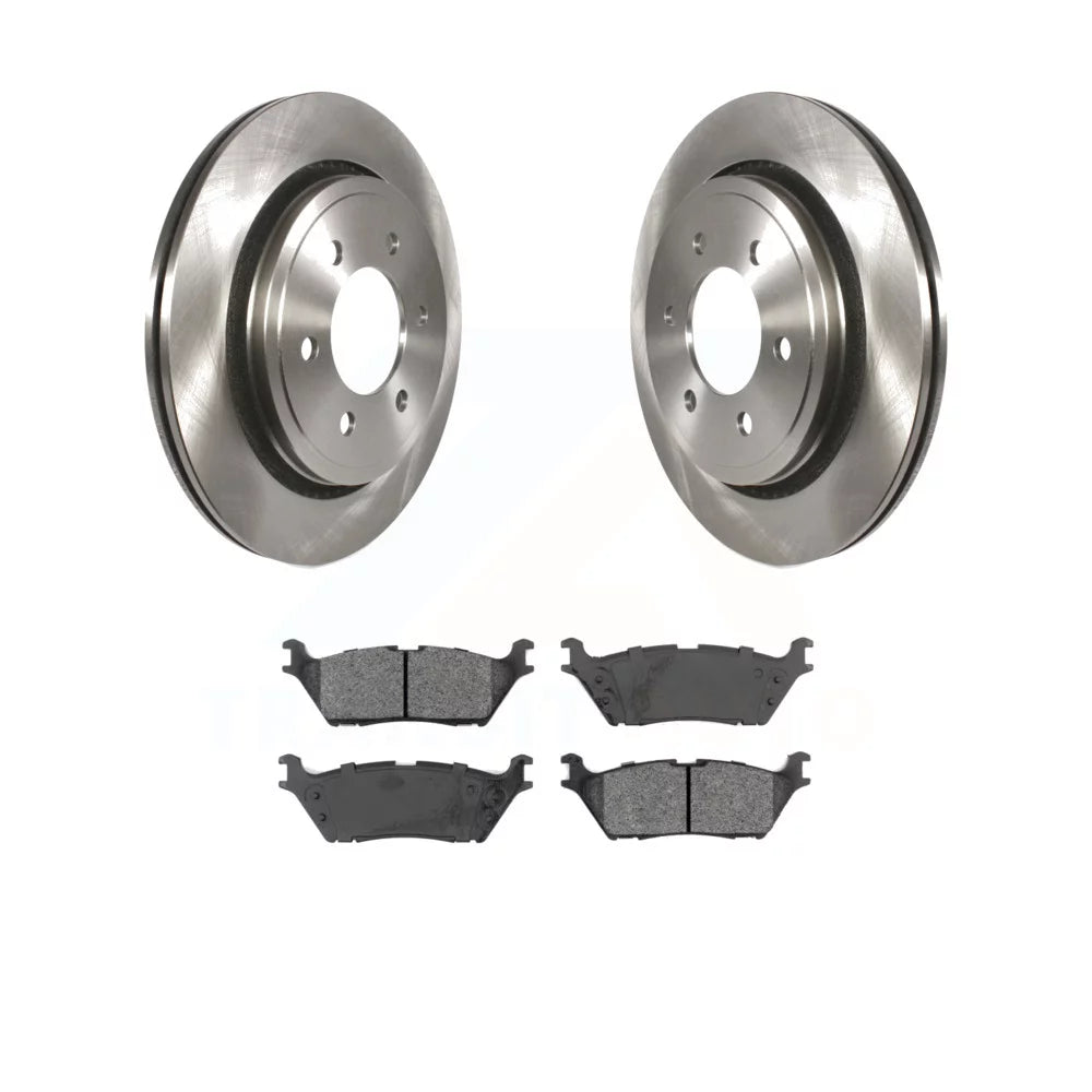 Transit Auto - Rear Disc Brake Rotors And Semi-Metallic Pads Kit For 2015-2017 Ford F-150 With Electric Parking K8S-102748