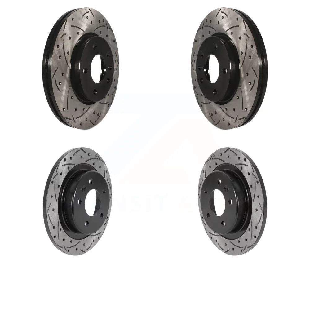 Front Rear Coated Drilled Slotted Disc Brake Rotors Kit For Chevrolet Equinox Malibu GMC Terrain Buick LaCrosse KD-100457