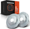 A-Premium Rear Drilled and Slotted Disc Brake Rotors Set Compatible with Ford Escape Mercury Mariner 2005-2008 Mazda Tribute 2005-2006/2008 2.3L 3.0L Replace # S-54122, S54122 2-PC Set
