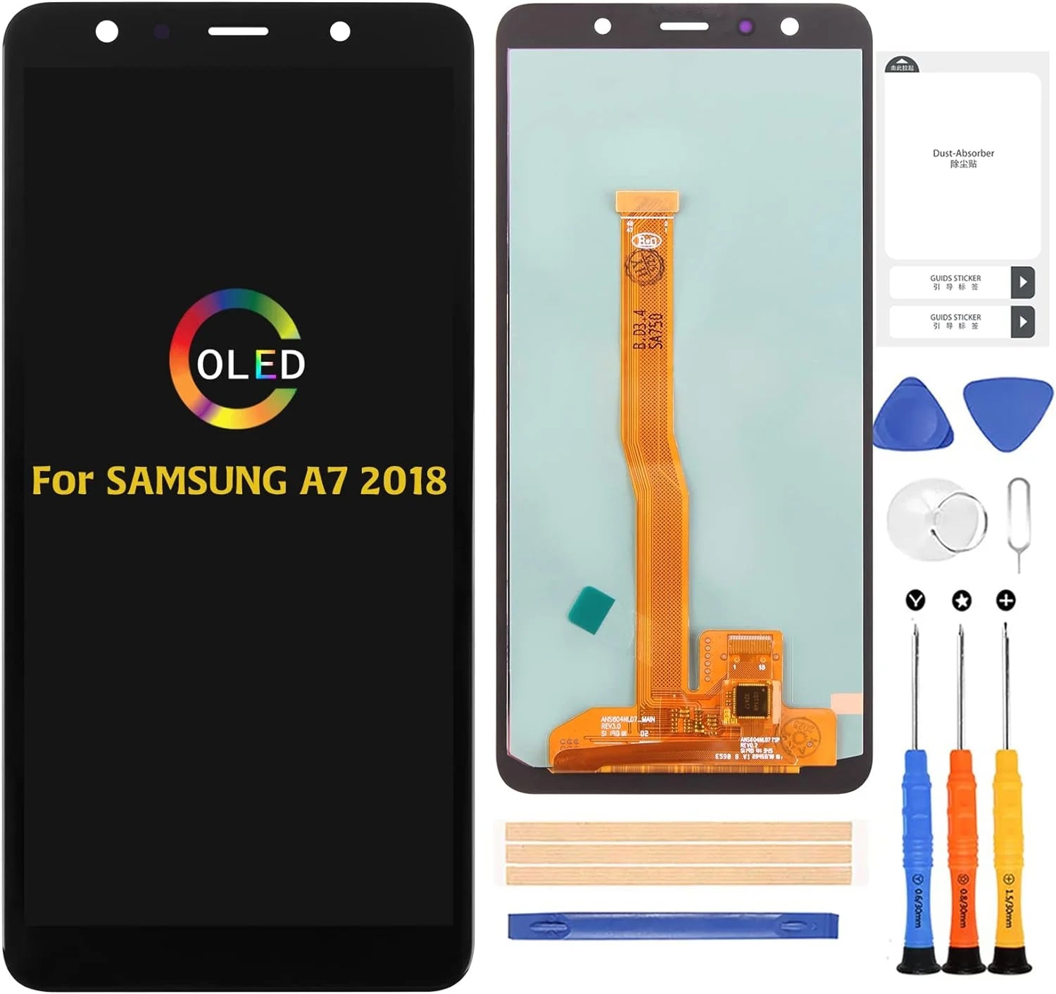 for Samsung Galaxy A7 2018 A750 ¡¾OLED¡¿ SM-A750G/DS 6.0inch LCD Display Screen Replacement Touch Screen Digitizer Full Assembly Repair Kits,with Free Screen Protector+Tools (OLED)