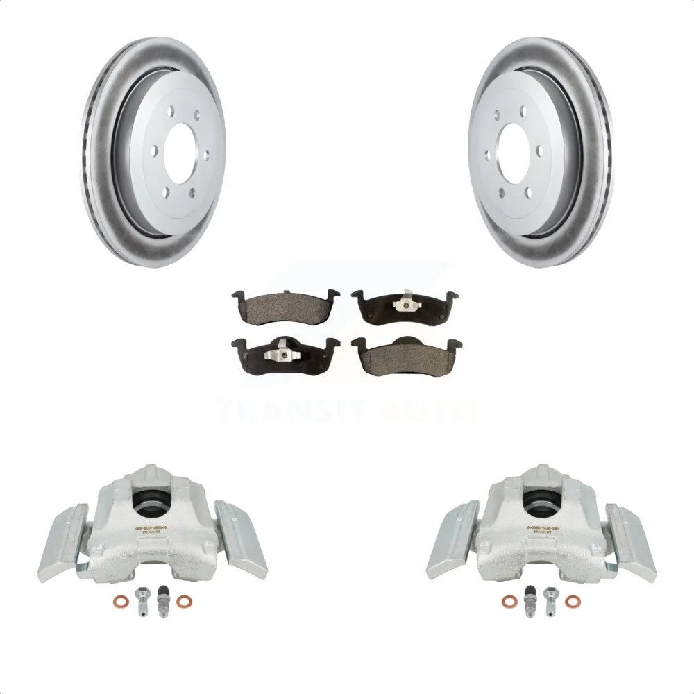 Transit Auto Rear Disc Brake Caliper Coated Rotors And Ceramic Pads Kit For 2007-2017 Ford Expedition Lincoln Navigator KCG-100340T