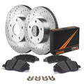Max Advanced Brakes - Brake Kit for 2011 2012 2013 2014 2015 2016 2017 2018 Ram 2500 3500 Dodge Ram 2500 3500 Rear Replacement Cross Drilled Disc Brake Rotors and Ceramic Brake Pads