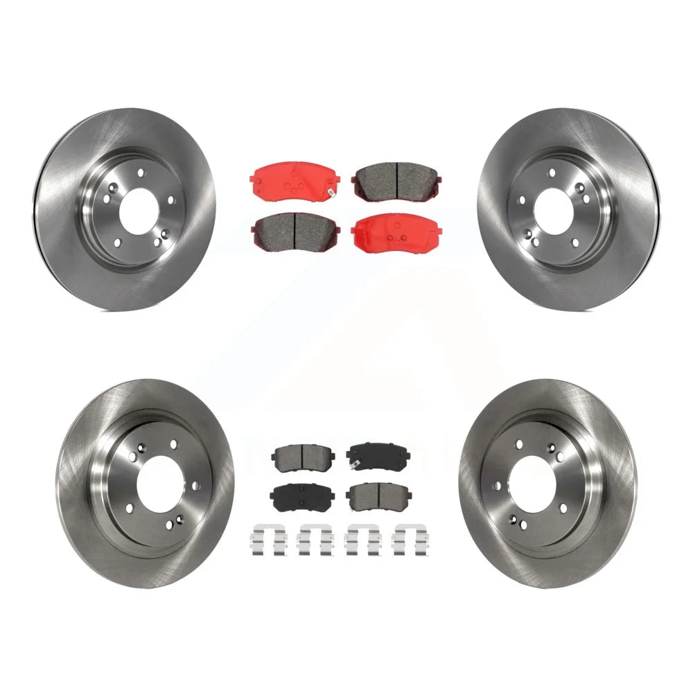 Transit Auto - Front Rear Disc Brake Rotors And Semi-Metallic Pads Kit For 2016 Kia Optima LX EX 1.6T With Electric Parking K8S-102947
