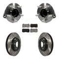 Transit Auto - Front Hub Bearing Assembly With Coated Drilled Slotted Disc Brake Rotors And Semi-Metallic Pads Kit For 2019 Dodge Charger GT with RWD Brembo Brakes KBB-116611