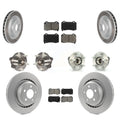 Transit Auto - Front Rear Hub Bearings Assembly Coated Disc Brake Rotors And Semi-Metallic Pads Kit (10Pc) For Dodge Challenger Charger With Brembo Brakes GT with AWD KBB-126122