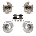 Transit Auto - Front Hub Bearing Assembly With Disc Brake Rotors And Ceramic Pads Kit For 2016 Chevrolet Camaro LT with 3.6L 2.0L Without Brembo Calipers KBB-114869