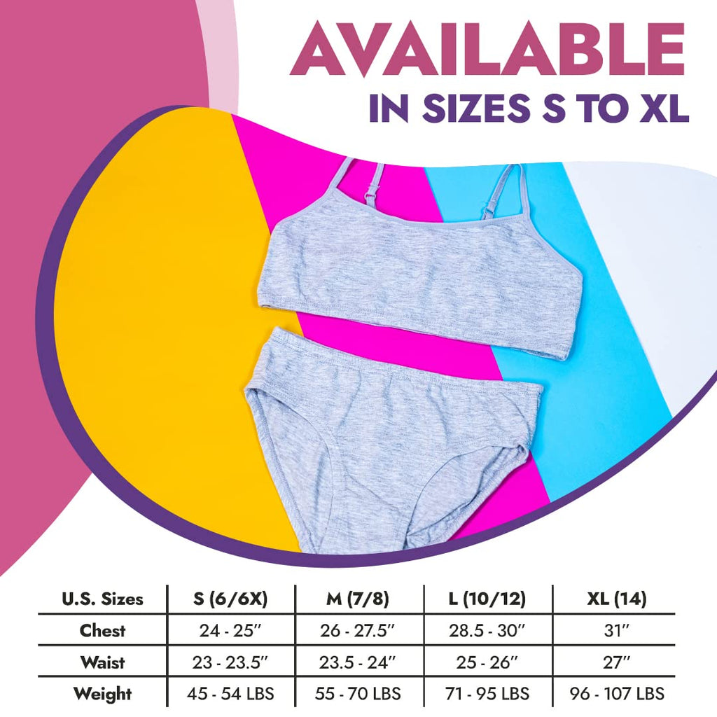 Matching Girls Bra and Underwear Set - 10 Pieces