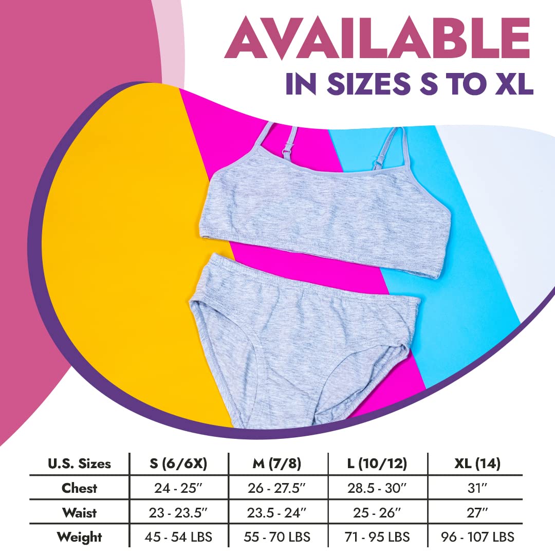Matching Girls Bra and Underwear Set - 10 Pieces