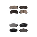 Front Rear Semi-Metallic Brake Pads Kit For 2019 Nissan Rogue FULL HYBRID EV-GAS (FHEV) engine With Electric Parking KPF-100624