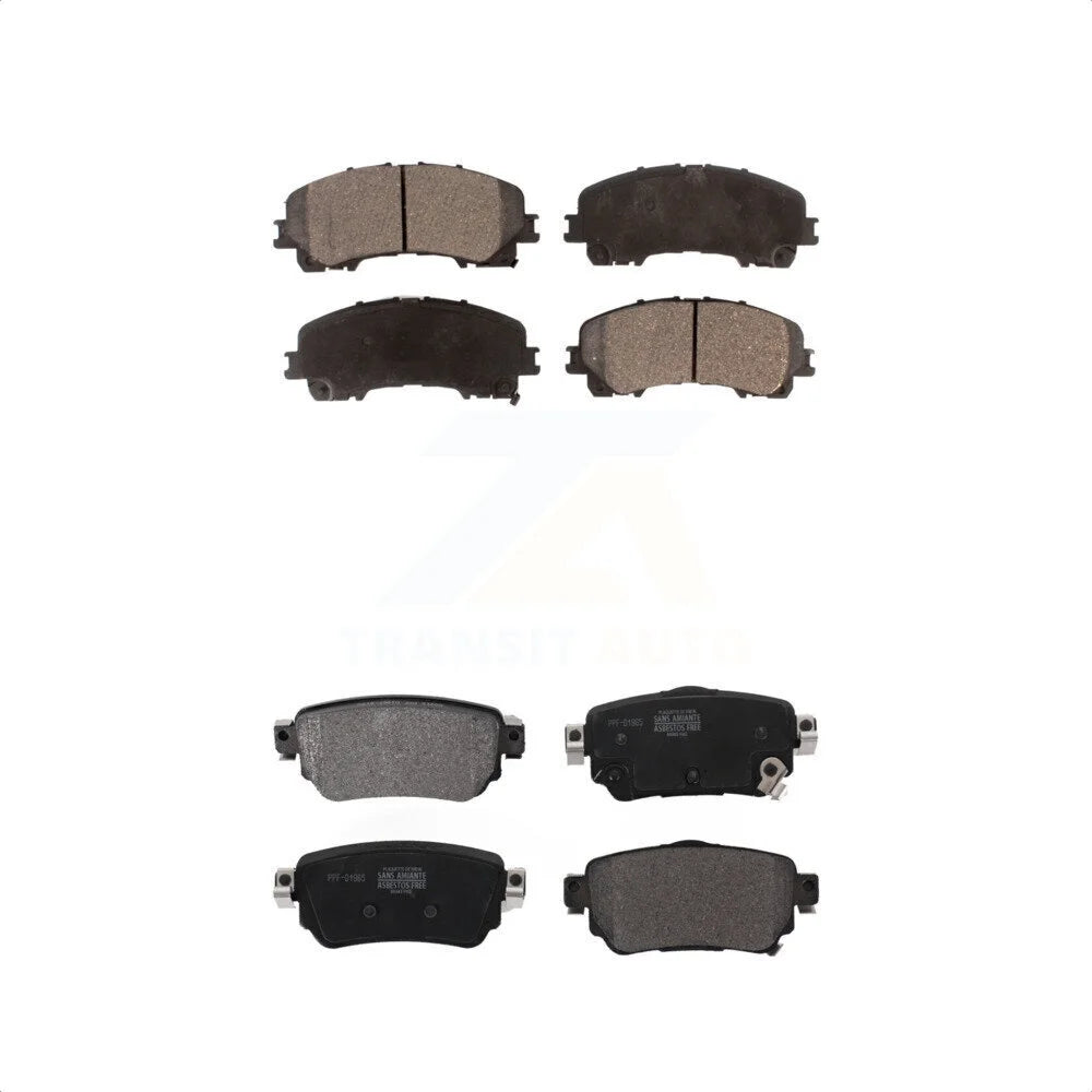Front Rear Semi-Metallic Brake Pads Kit For 2019 Nissan Rogue FULL HYBRID EV-GAS (FHEV) engine With Electric Parking KPF-100624
