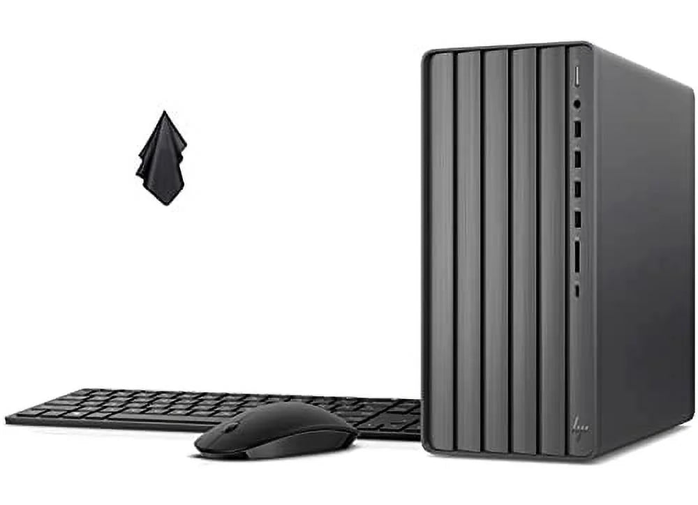 2021 HP Envy TE01 Desktop Computer, 10th Gen Intel i7-10700 8-Core Processor, 32GB DDR4 RAM, 1TB PCIe SSD + 2TB HDD, WiFi, HDMI, VGA, Wireless Mouse & KB, Windows 10 Home w/ Microfiber Cloth