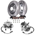 Detroit Axle - Front Brake Kit for 2009 2010 2011 Dodge Ram 1500 Wheel Bearing Hubs Drilled Slotted Disc Brake Rotors Replacement Ceramic Brakes Pads: 13.23 Rotor