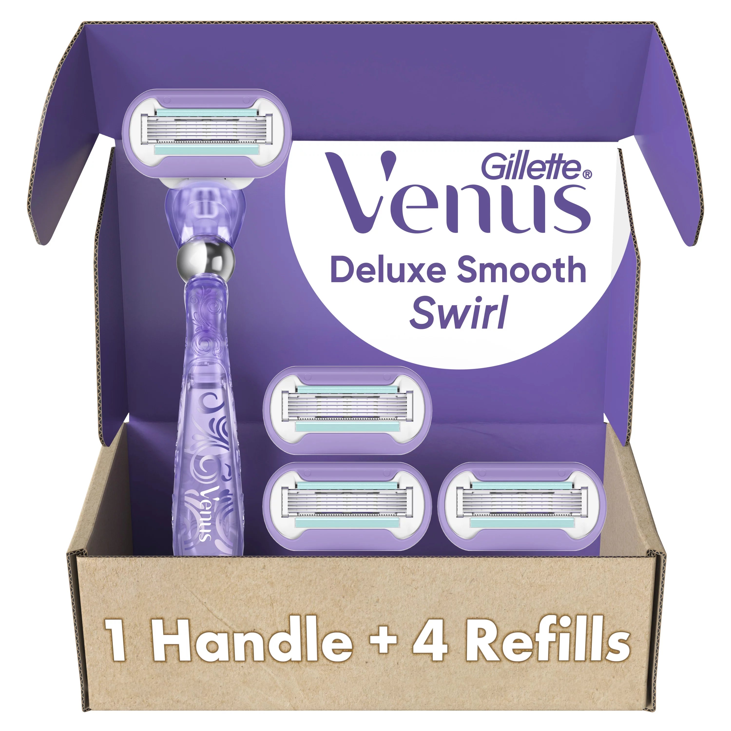 Gillette Venus Extra Smooth Swirl Women's Razor - 1 handle + 4 refills