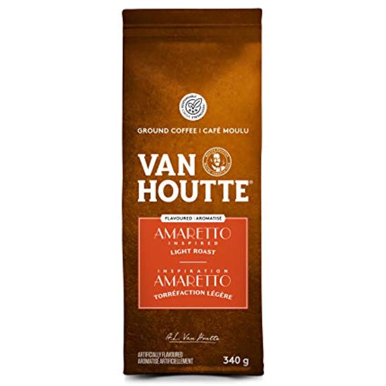 Van Houtte Amaretto Ground Coffee, 340G, Can Be Used With Keurig Coffee Makers