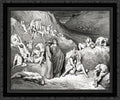 The Inferno, Canto 29, lines 79'81: The crust Came drawn from underneath in flakes, like scales Scrap¨bd from the bream or fish of broader mail. 24x20 Black Wood Framed Canvas Art by Dore, Gustave