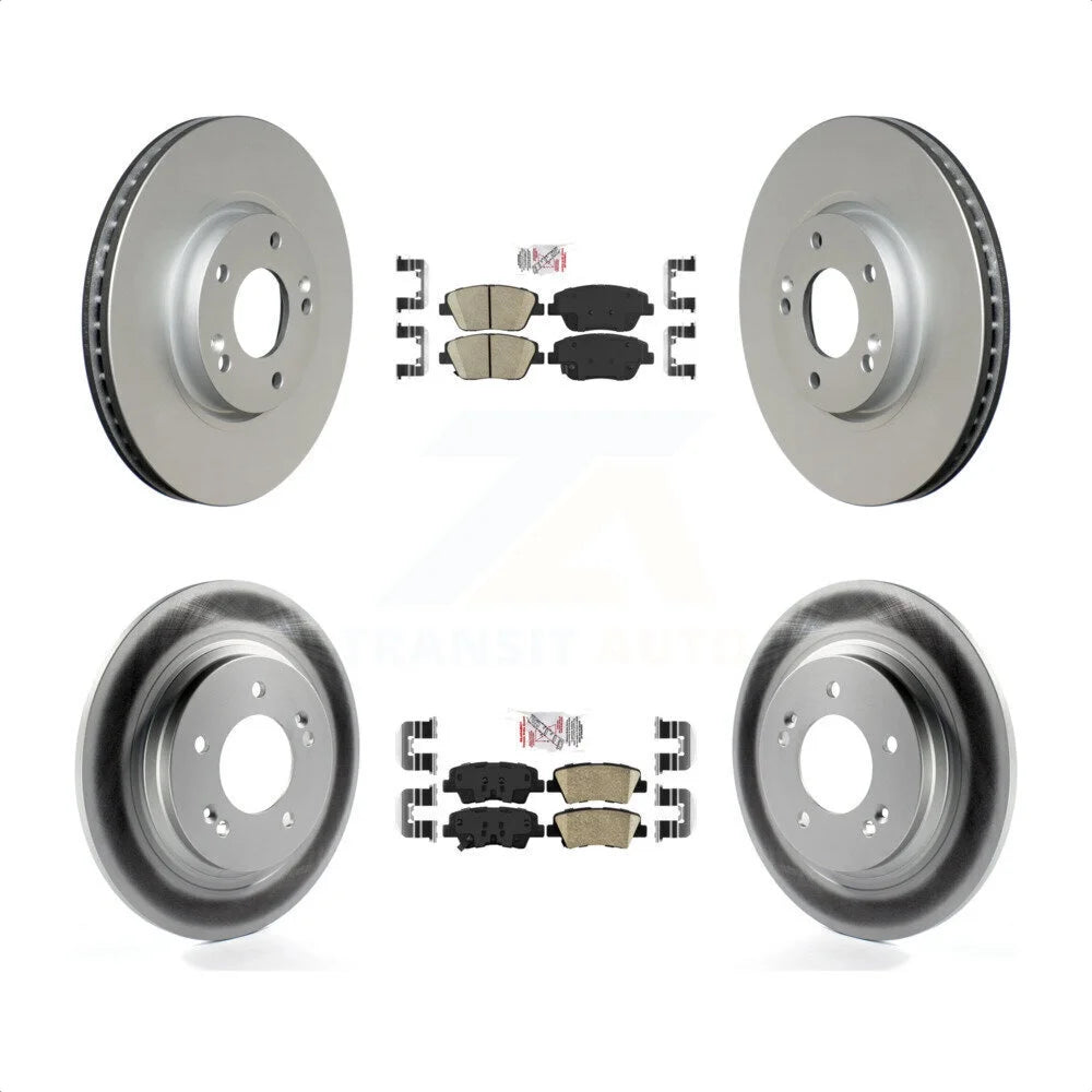 Transit Auto - Front Rear Ceramic Pads And Coated Disc Brake Rotors Kit For Kia Optima With Electric Parking KGA-104801
