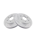 Performance Drilled Slotted Front Coated Brake Rotor Pair for GMC Truck Fits select: 2000 CHEVROLET SILVERADO C1500, 2003-2006 CHEVROLET SILVERADO K1500