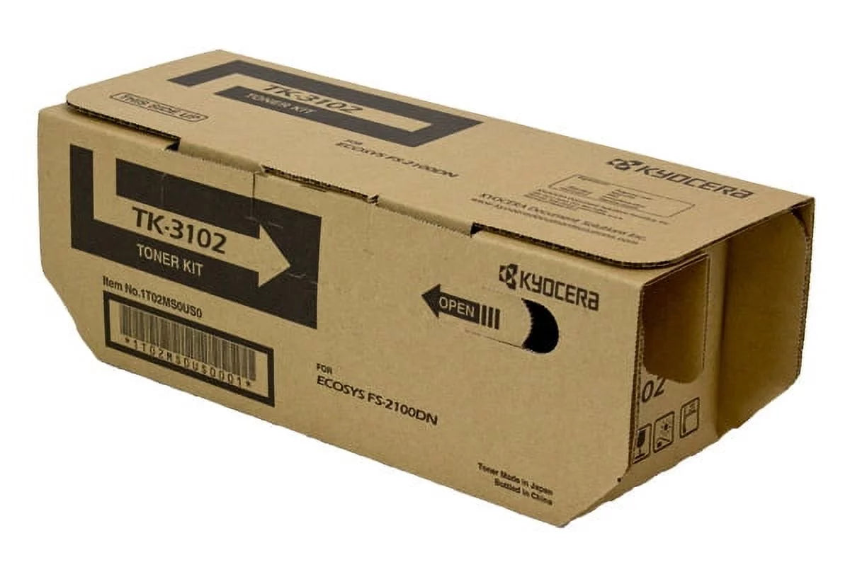 OEM Kyocera Mita TK-3102 (1T02MS0USV) Toner Cartridge, BLACK, 12.5K YIELD - for use in Kyocera Mita FS-2100DN printer, M3040IDN printer, M3540IDN