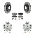 Transit Auto Rear Disc Brake Coated Caliper Drilled Slotted Rotors And Ceramic Pads Kit For 2003-2005 Mazda 6 KCD-100522T