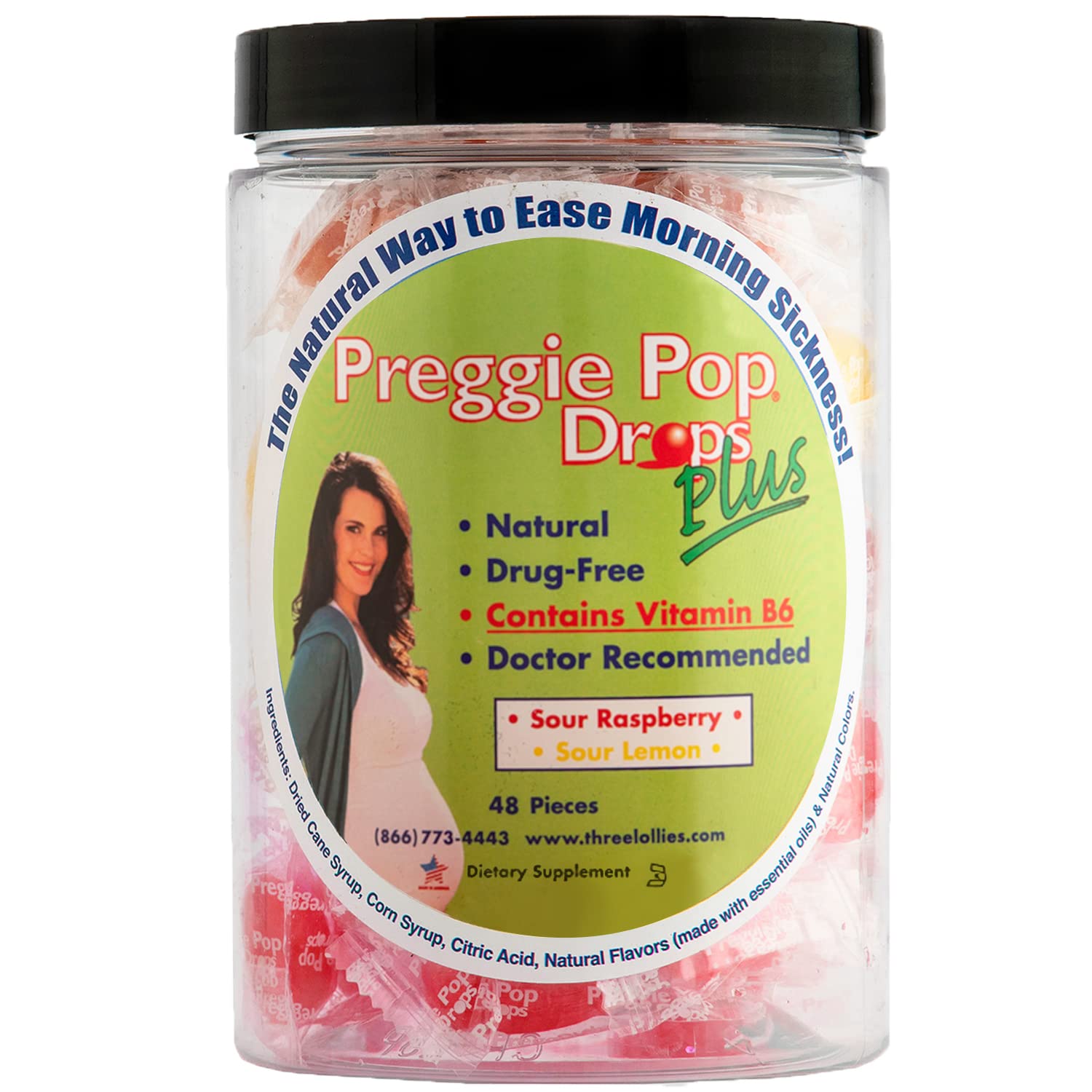 Preggie Pop Drops Plus Fortified with Vitamin B6 - 48 Count