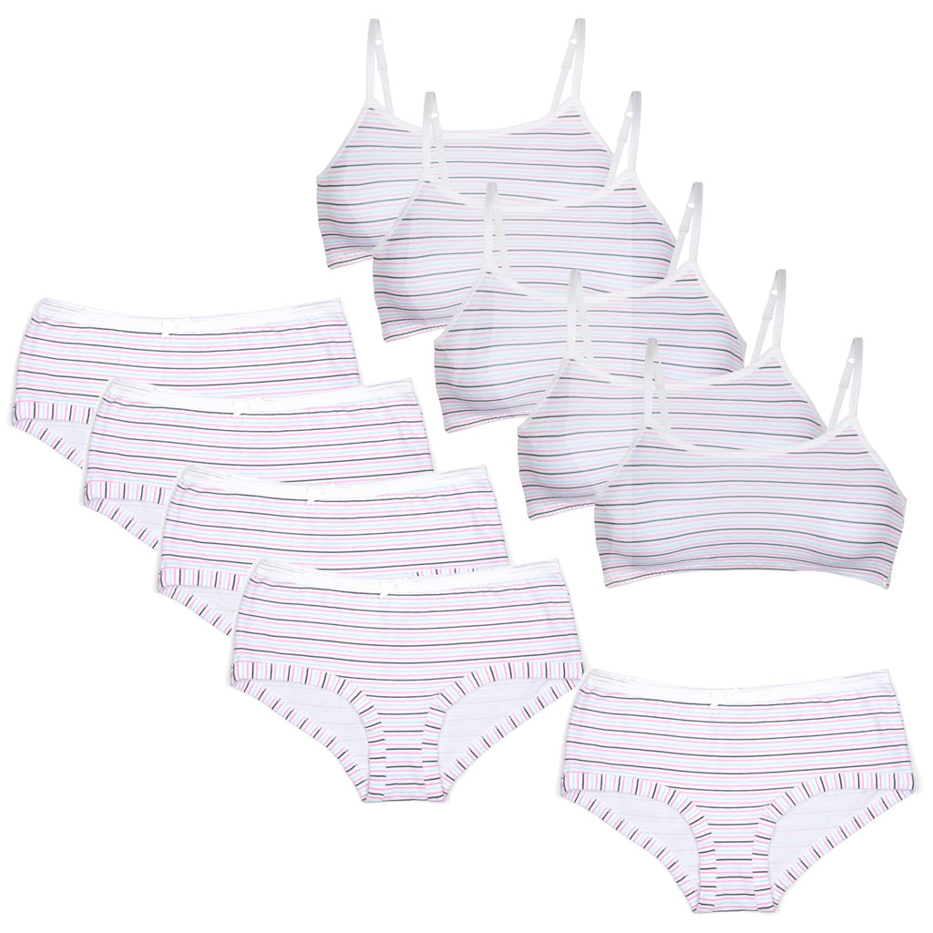 Matching Girls Bra and Underwear Set - 10 Pieces