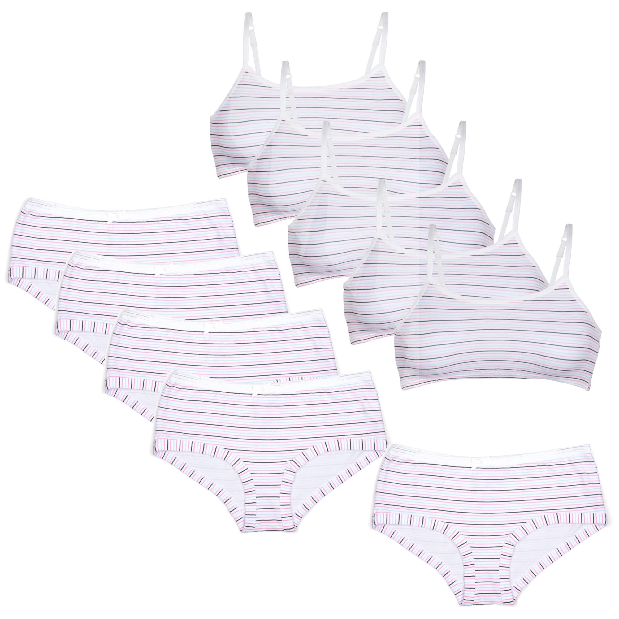 Matching Girls Bra and Underwear Set - 10 Pieces