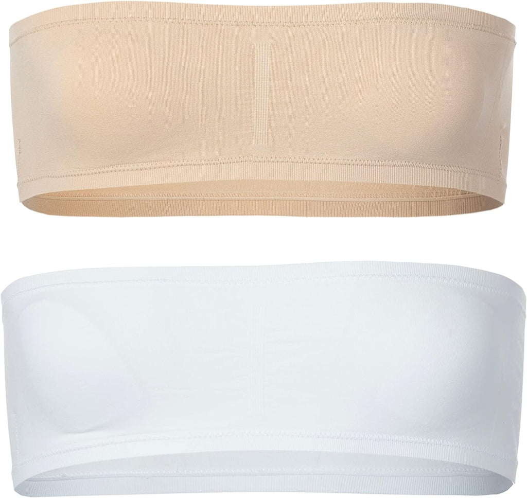 Bandeau Bra with Removable Padding - 2 Pack