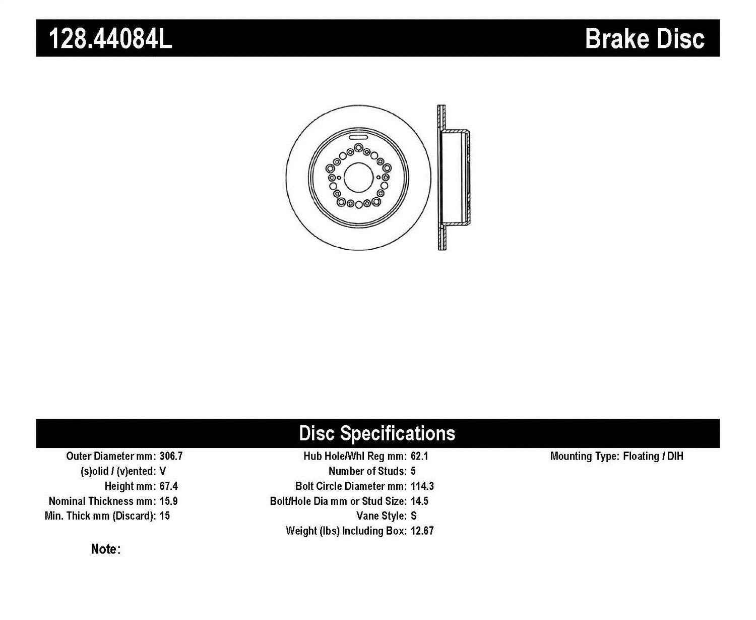 StopTech 5/93-98 Toyota Supra (Exc Turbo) Drilled Left Rear Rotor Fits select: 1993-2000 LEXUS LS, 1992-2000 LEXUS SC