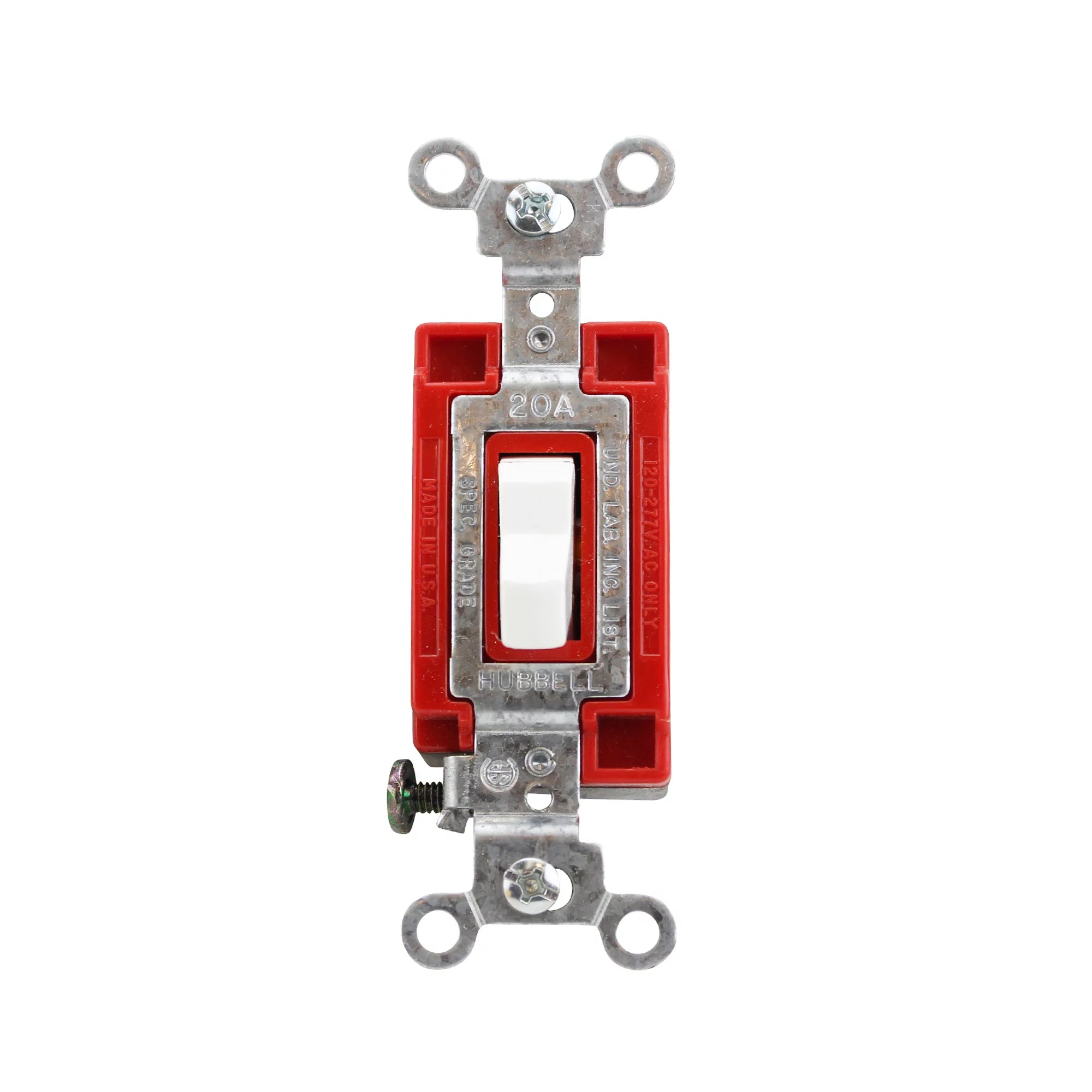 Hubbell CS1224W Commercial Grade Switch, 4 Way, 20 amp, 120/277V, White