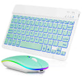 UX030 Lightweight Keyboard and Mouse with Background RGB Light, Multi Device slim Rechargeable Keyboard Bluetooth 5.1 and 2.4GHz Stable Connection Keyboard for ?LG ?75NANO90UNA TV