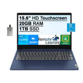 Lenovo 2021 Ideapad 3 15.6 HD Touchscreen Laptop Computer, 10th Gen Intel Core i3-10110U, 20GB RAM, 1TB PCIe SSD, Intel UHD Graphics, HD Webcam, Dolby Audio, HDMI, Win 11, Abyss Blue, 32GB USB Card