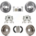 Transit Auto Front Rear Disc Brake Caliper Rotors Drums Ceramic Pads Kit (8Pc) For 2003-2006 Honda Accord 2.4L Vehicles Built Canadian Market KC8-101458N