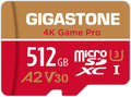 Gigastone 4K Game Pro 512GB Micro SD Memory Card, Nintendo Switch Compatible, Dash Cam, GoPro Cameras, A2 Run App, 4K Video Recording, Micro SDXC R/W up to 100/60MB/s