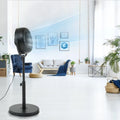 Adrinfly Simple Deluxe Industrial Retro Pedestal Fan, 360¡ã Rotatable Stand Fan, 3 Speed Adjustable, Adjustable Height Pedestal Stand Fan Suitable for Industrial, Commercial, Residential,8 Inch,Black