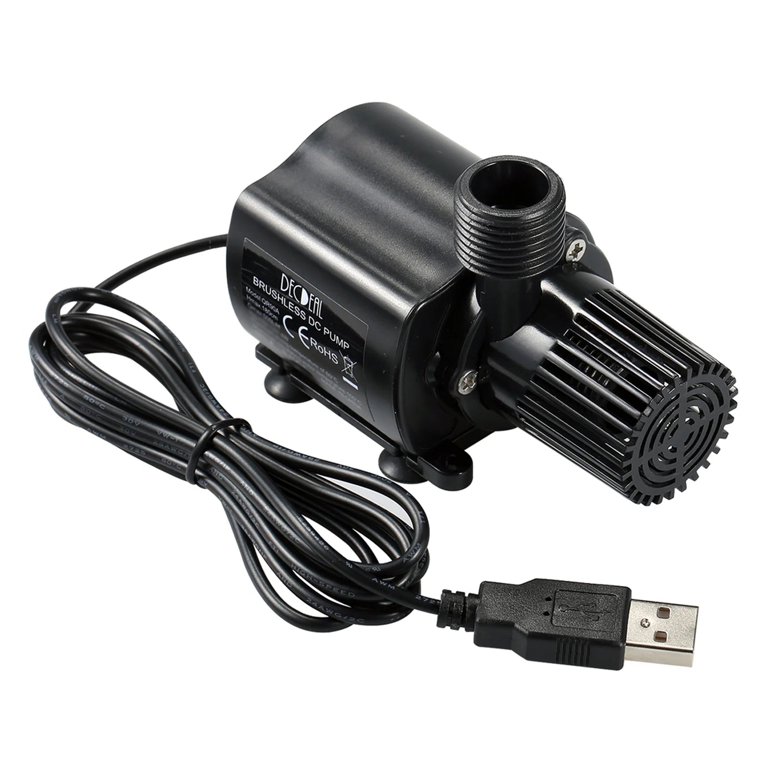 USB Brushless Water Pump with Strainer Ultra-quiet DC12V Brushless Water Oil Pump Waterproof Submersible Fountain Pump Aquarium Pond Circulating 500L/H 4W Lift 5.9ft