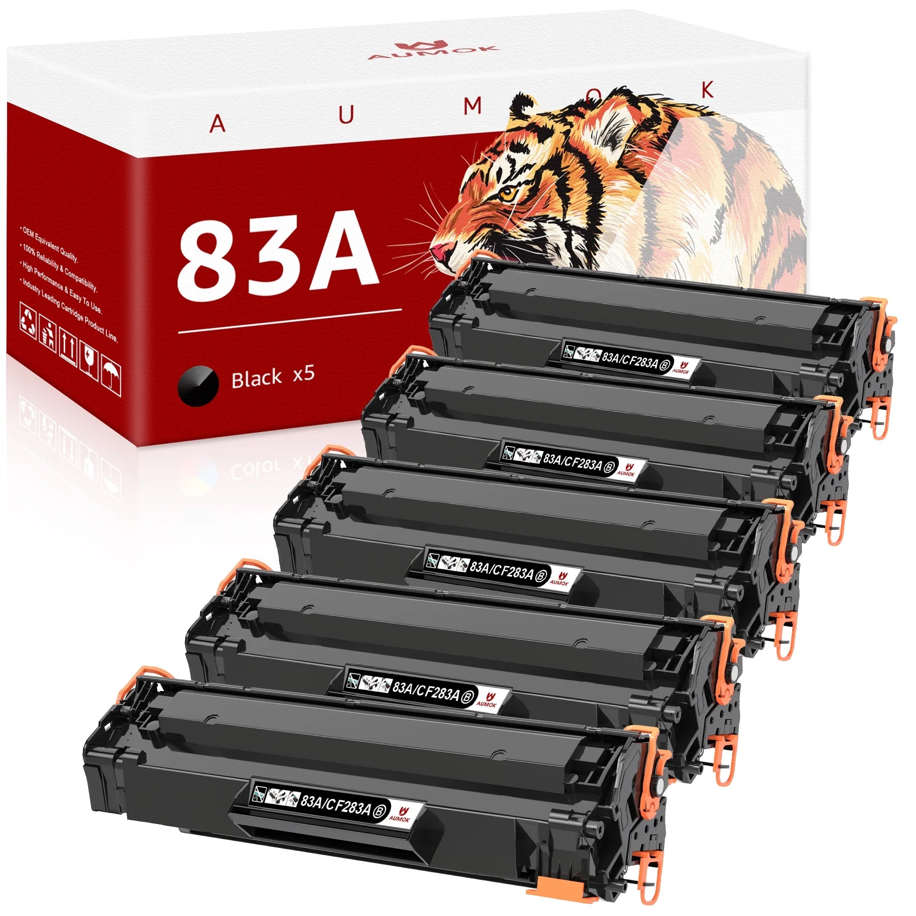 Compatible with HP 83A (CF283A) Toner Cartridge, 5 Black