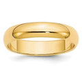 Quality Gold HR050-5 5 mm 14K Yellow Gold Half-Round Wedding Band - Size 5