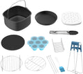 Air Fryer Accessories 11pcs Fryer Accessories Fits 7-inch Air Fryer with Cake Pan Pizza Pan Air Fryer Liner Pot Mat Grill Rack Toast Rack Cake Mold Disc Holder Oil