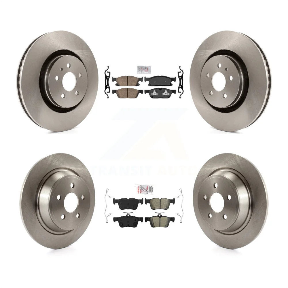 Transit Auto - Front Ceramic Rear Semi-Metallic Pads And Disc Brake Rotors Kit For Ford Edge Lincoln Nautilus K8A-101561