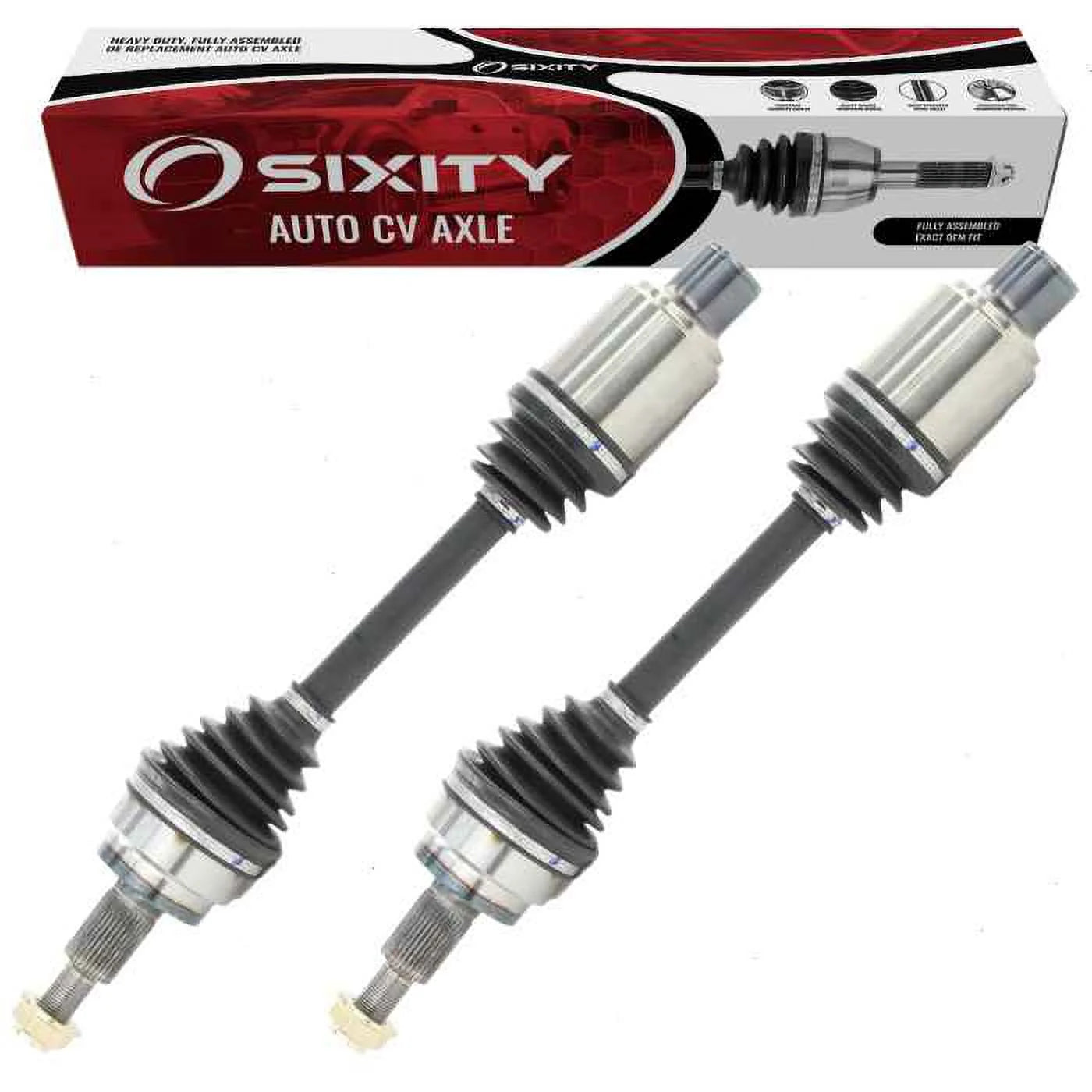 2 pc Sixity Front CV Axle Kit compatible with Dodge Ram 1500 2002-2010 - Pair Left Right Driver Passenger Complete Axle Shaft Assembly