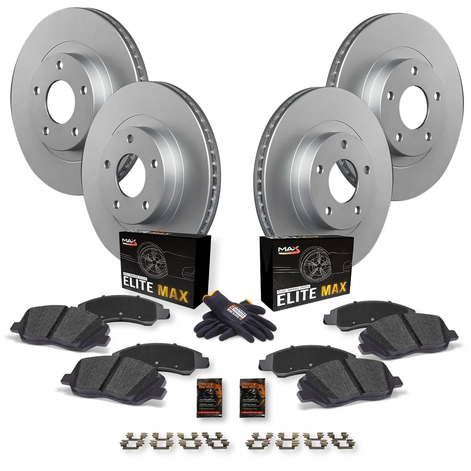 Max Advanced Brakes - Brake Kit for 1998 1999 2000 2001 2002 Honda Accord 3.0 V6 Engine Front and Rear Replacement Geomet Coated Disc Brake Rotors and Ceramic Brake Pads