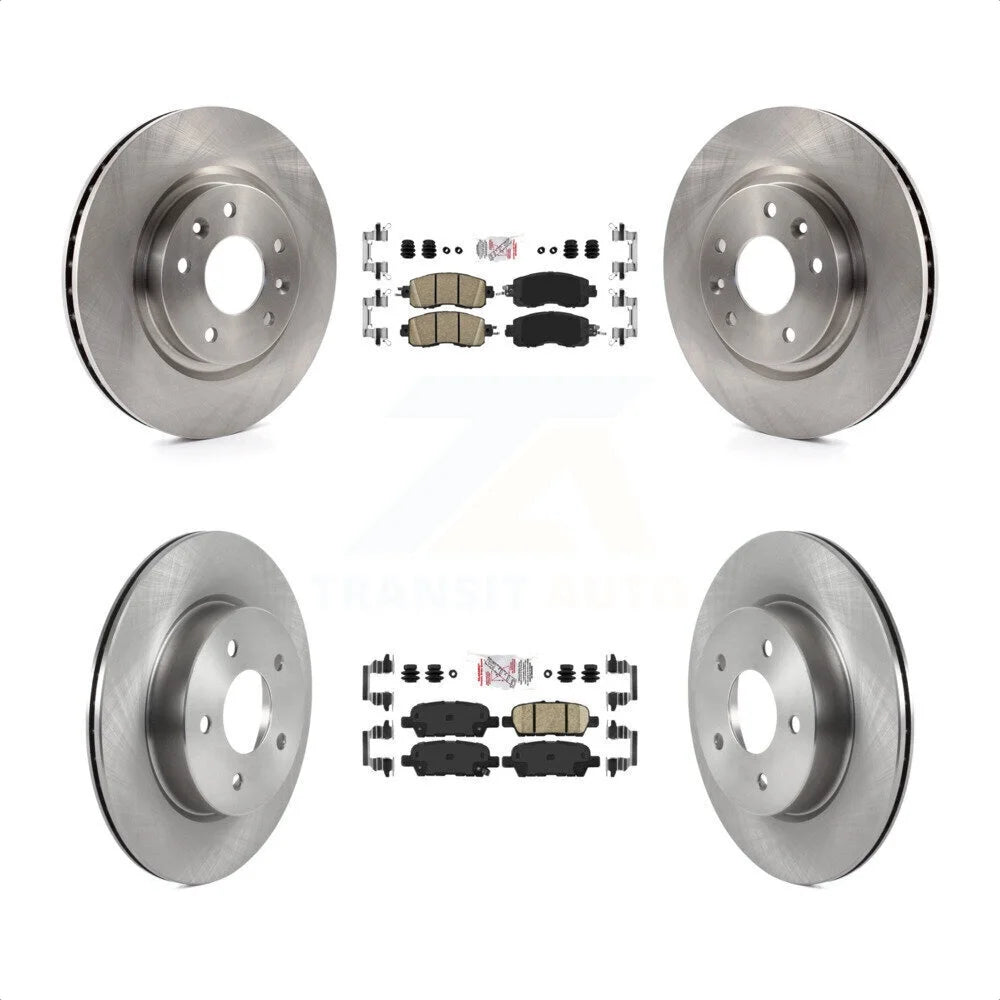 Transit Auto - Front Rear Ceramic Pads And Disc Brake Rotors Kit For 2017 Nissan LEAF With Electric Parking K8A-102777
