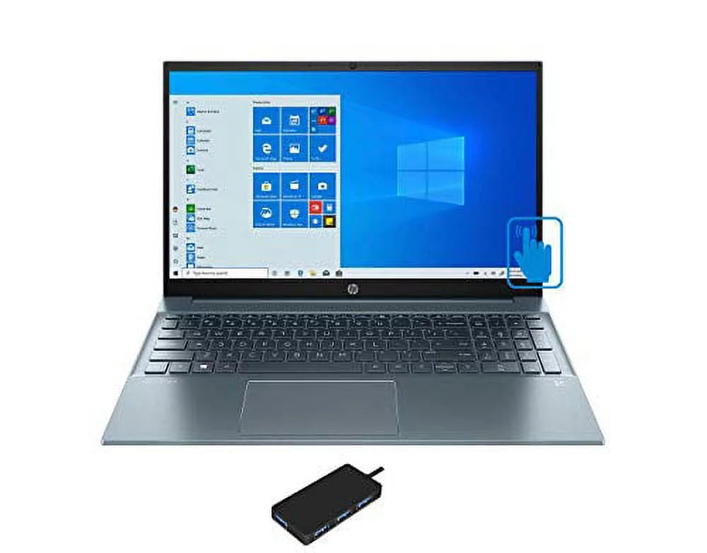 HP Pavilion 15-eg0073cl Home and Business Laptop (Intel i7-1165G7 4-Core, 16GB RAM, 512GB SSD, 15.6 Touch Full HD (1920x1080), Intel Iris Xe, WiFi, Bluetooth, Webcam, Win 10 Home) with USB Hub