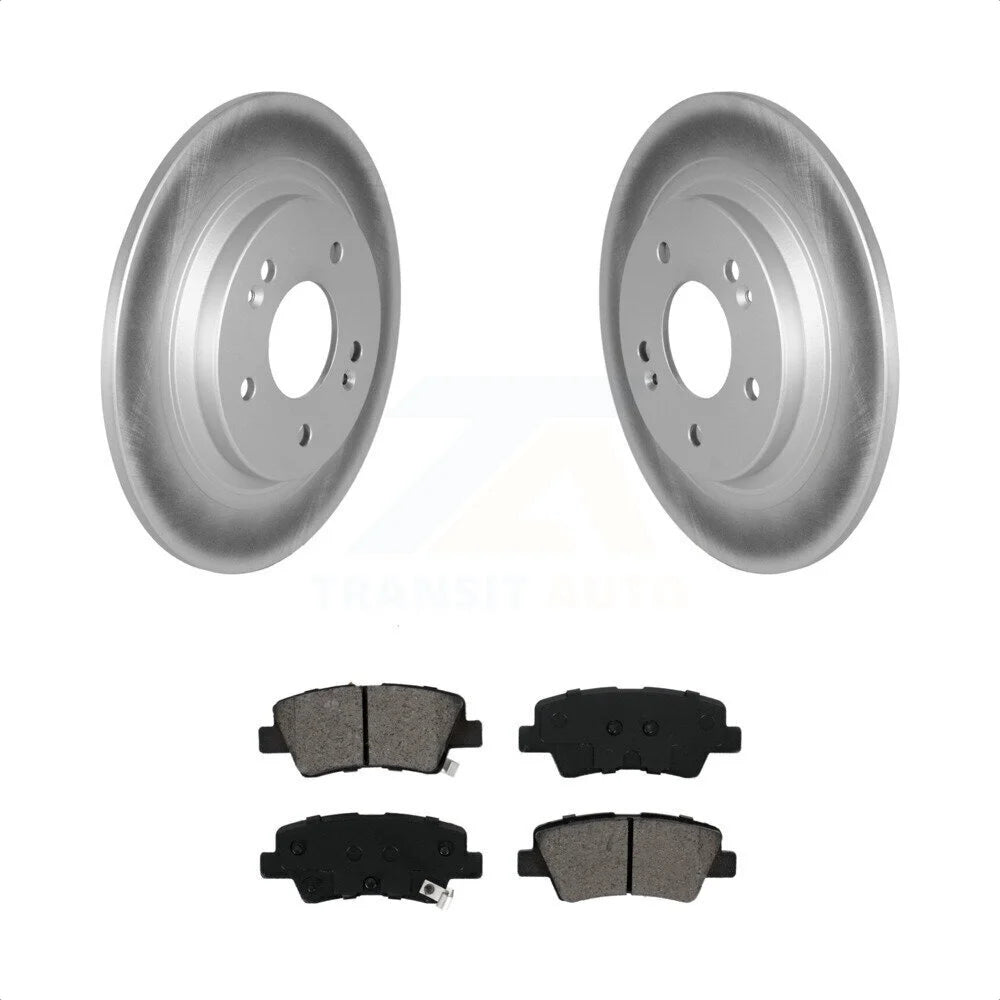 Transit Auto - Rear Coated Disc Brake Rotors And Semi-Metallic Pads Kit For 2022-2023 Hyundai Kona AWD With Electric Parking KGS-102445