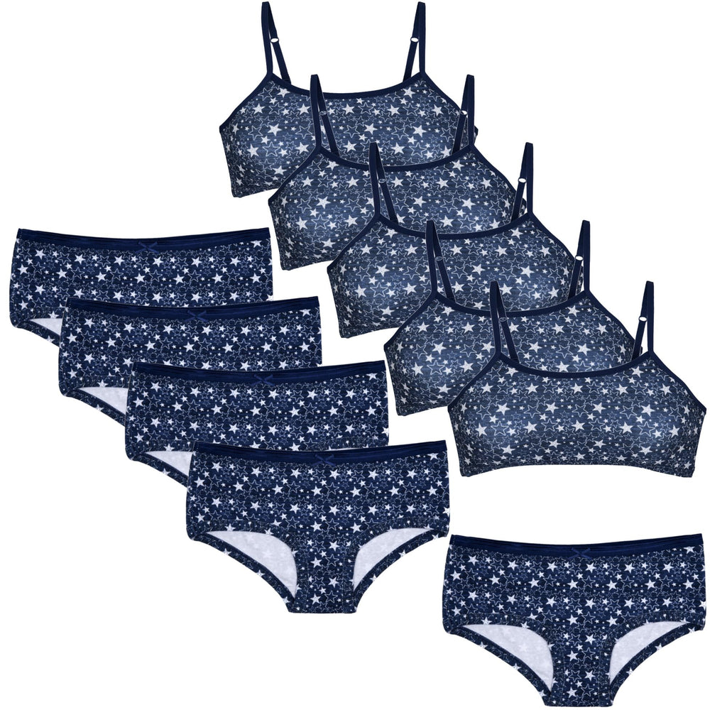 Matching Girls Bra and Underwear Set - 10 Pieces