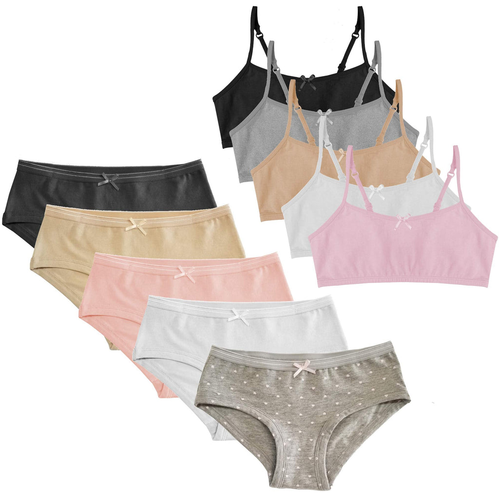 Matching Girls Bra and Underwear Set - 10 Pieces